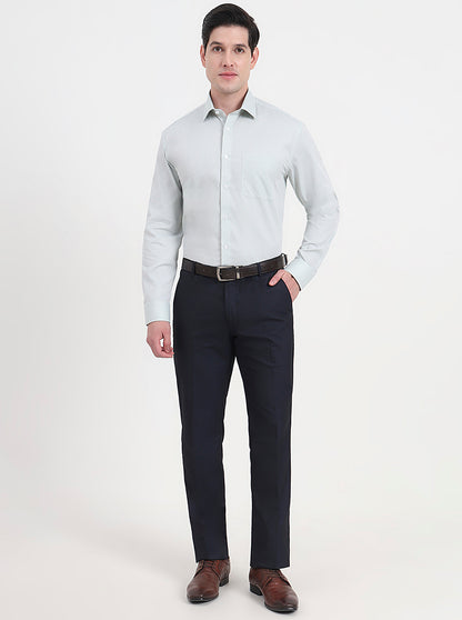 Pista Green Solid Regular Fit Formal Shirt | JadeBlue