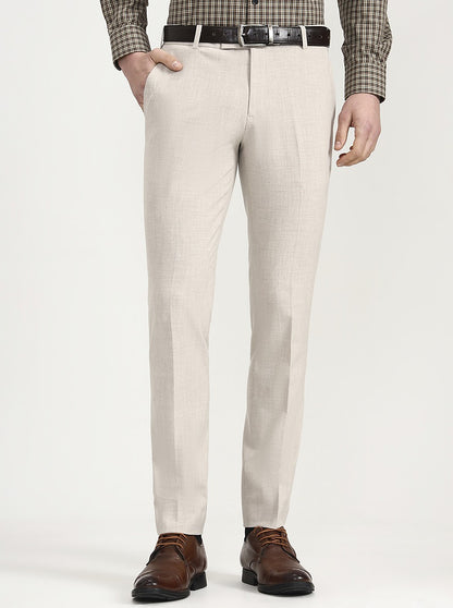 Fawn Solid Super Slim Fit Formal Trouser | JadeBlue Youth