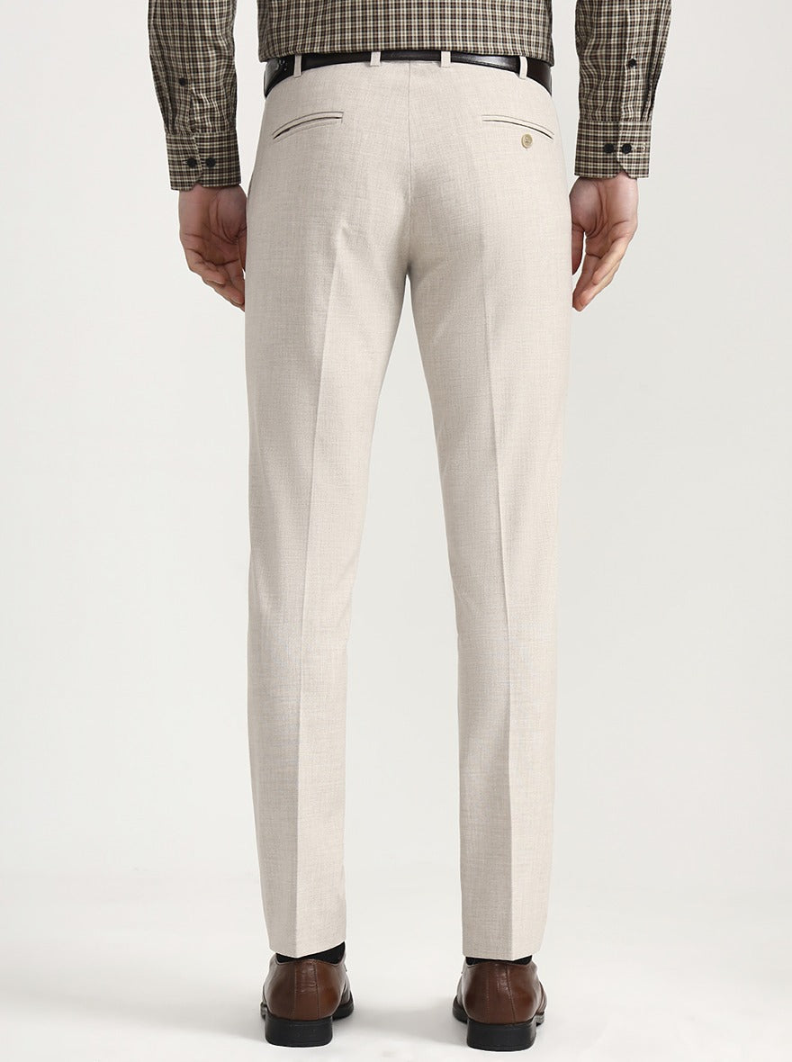 Fawn Solid Super Slim Fit Formal Trouser | JadeBlue Youth