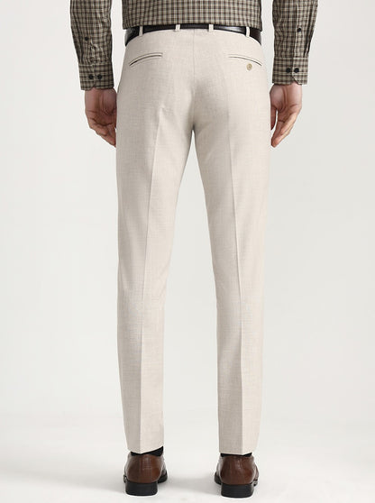 Fawn Solid Super Slim Fit Formal Trouser | JadeBlue Youth