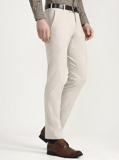 Fawn Solid Super Slim Fit Formal Trouser | JadeBlue Youth