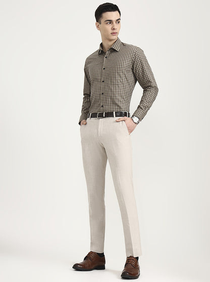 Fawn Solid Super Slim Fit Formal Trouser | JadeBlue Youth