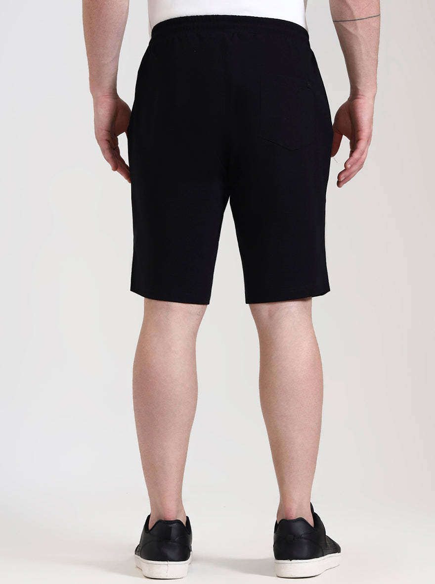 Black Solid Slim Fit Shorts | JadeBlue