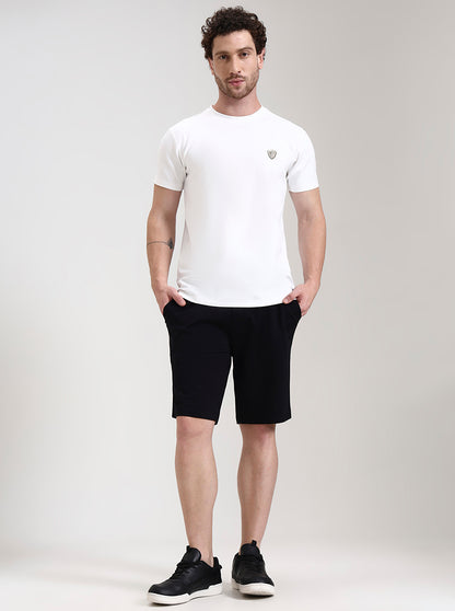Black Solid Slim Fit Shorts | JadeBlue