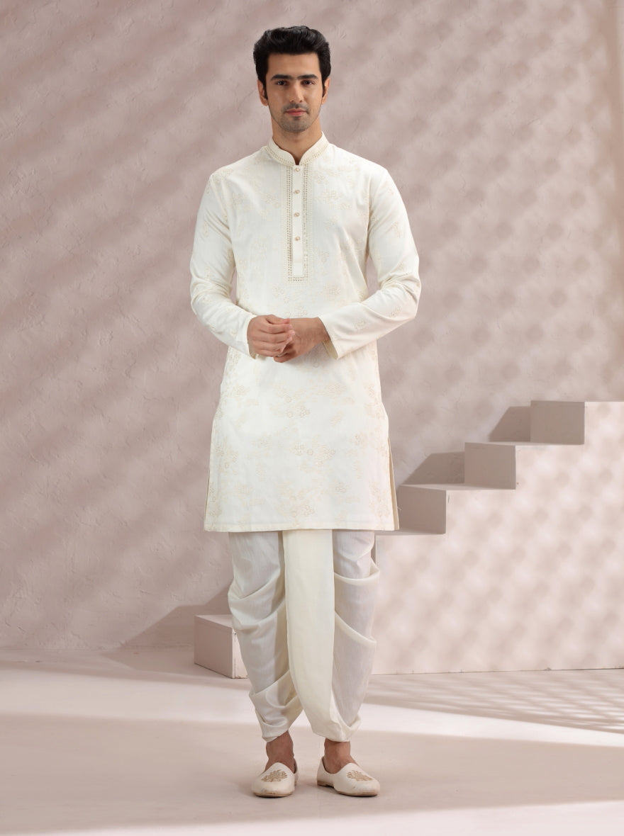 Cream Embroidered Kurta Pajama | TULA