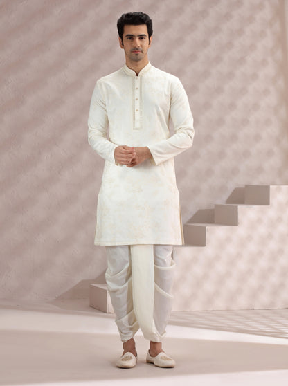 Cream Embroidered Kurta Pajama | TULA