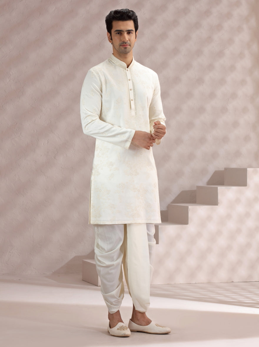 Cream Embroidered Kurta Pajama | TULA