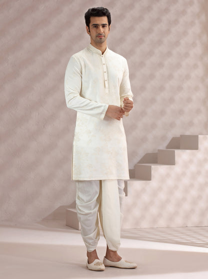 Cream Embroidered Kurta Pajama | TULA