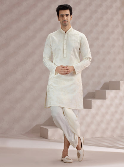 Cream Embroidered Kurta Pajama | TULA