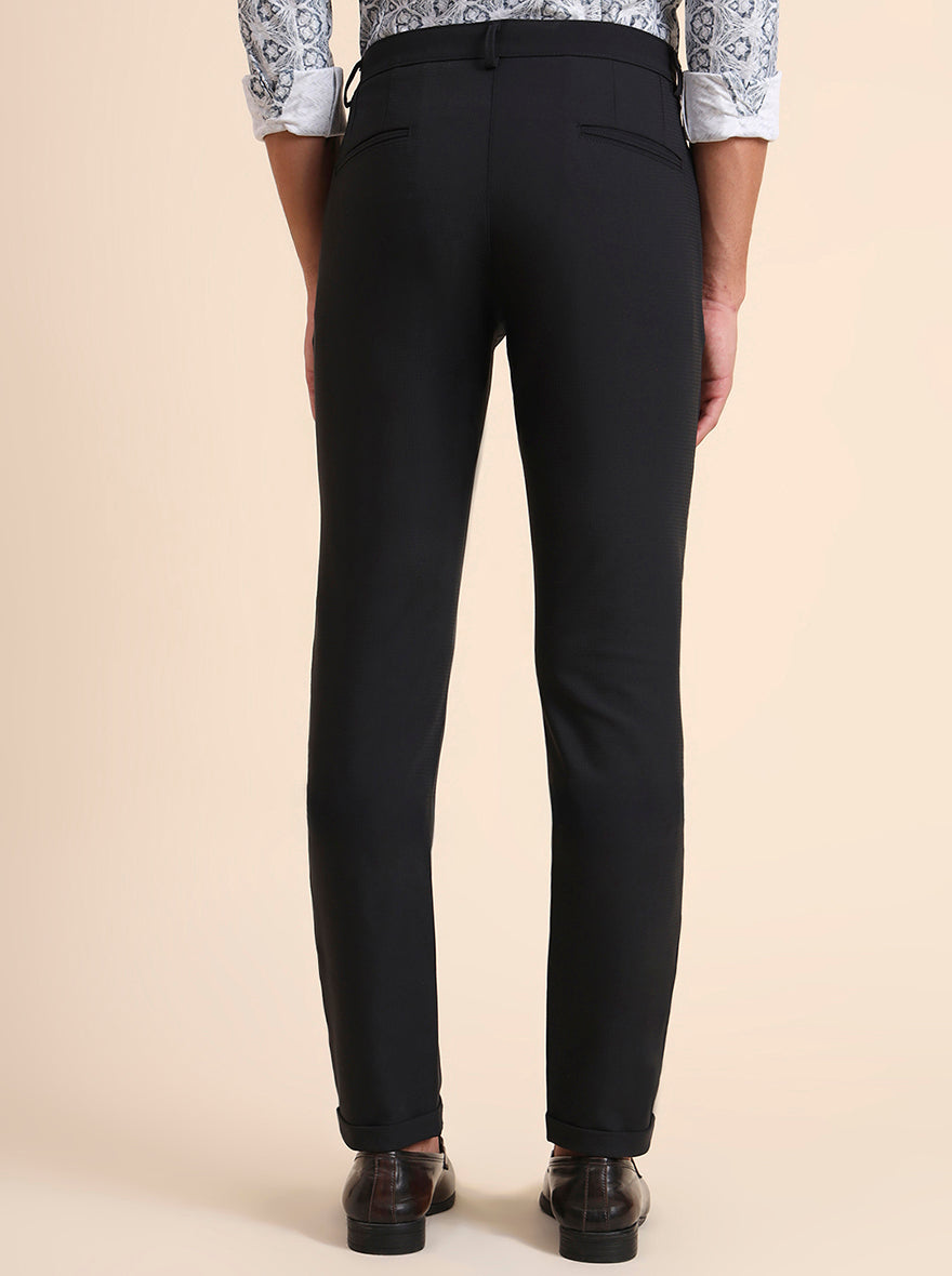 Dark Grey Solid Slim Fit Club Wear Trouser | JB Studio