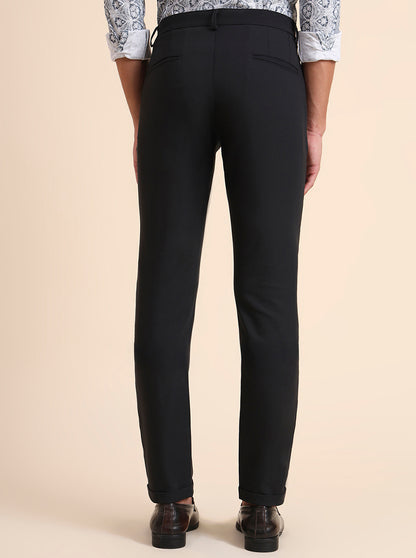 Dark Grey Solid Slim Fit Club Wear Trouser | JB Studio