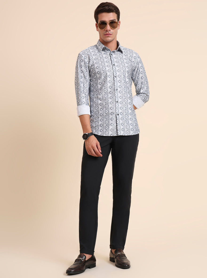 Dark Grey Solid Slim Fit Club Wear Trouser | JB Studio