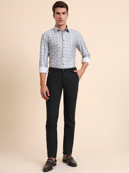 Dark Grey Solid Slim Fit Club Wear Trouser | JB Studio
