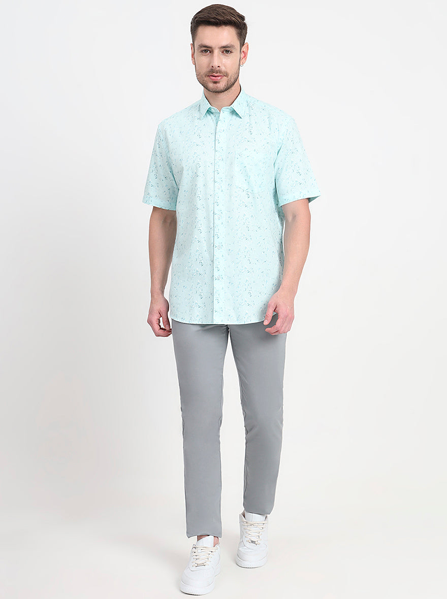 Steel Grey Solid Slim Fit Casual Trouser | JadeBlue