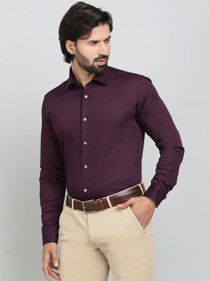 Wine Solid Slim Fit Party Wear Shirt | Wyre