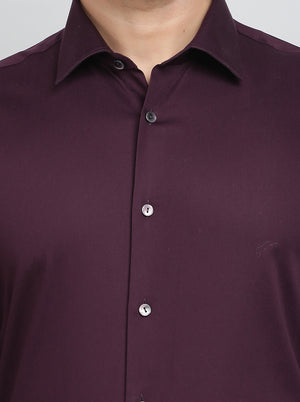 Wine Solid Slim Fit Party Wear Shirt | Wyre