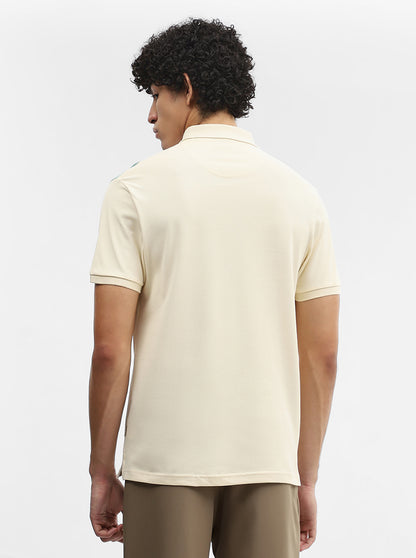 White & Mint Striped Slim Fit Polo T-Shirt | JadeBlue
