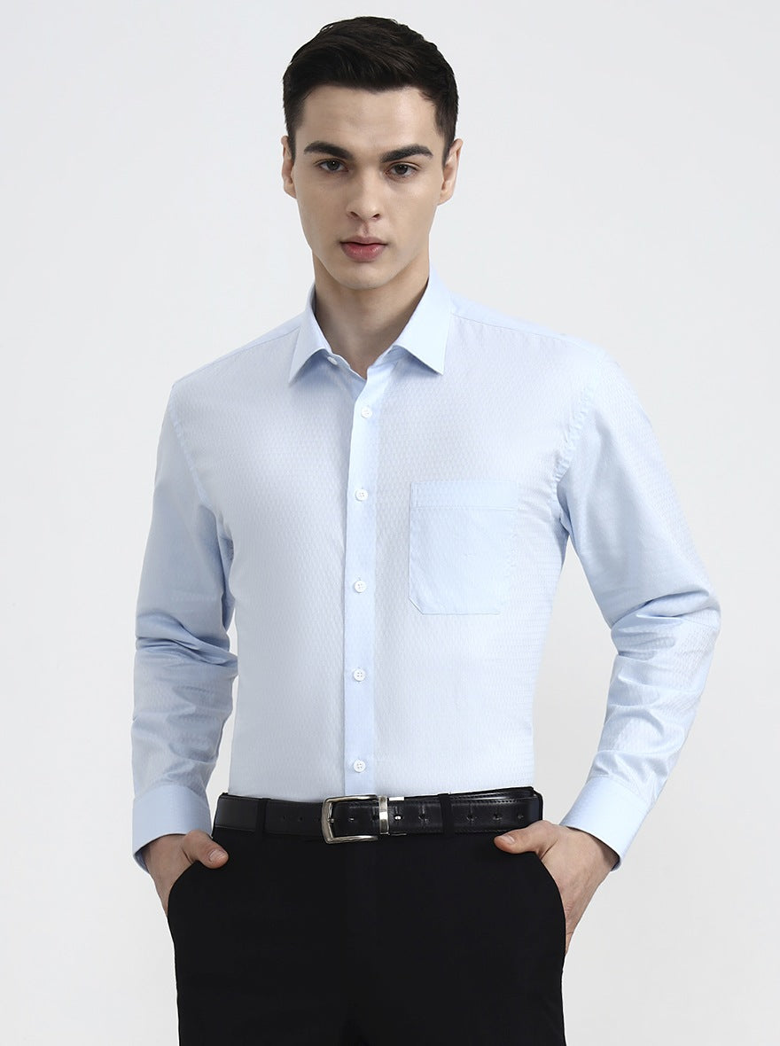 Light Green Solid Regular Fit Formal Shirt | JadeBlue