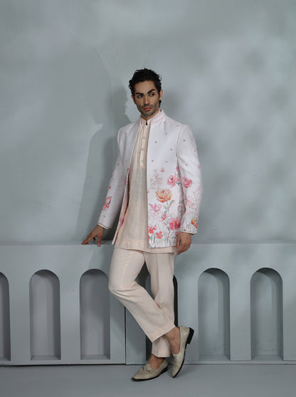 Pink Printed Indowestern | TULA