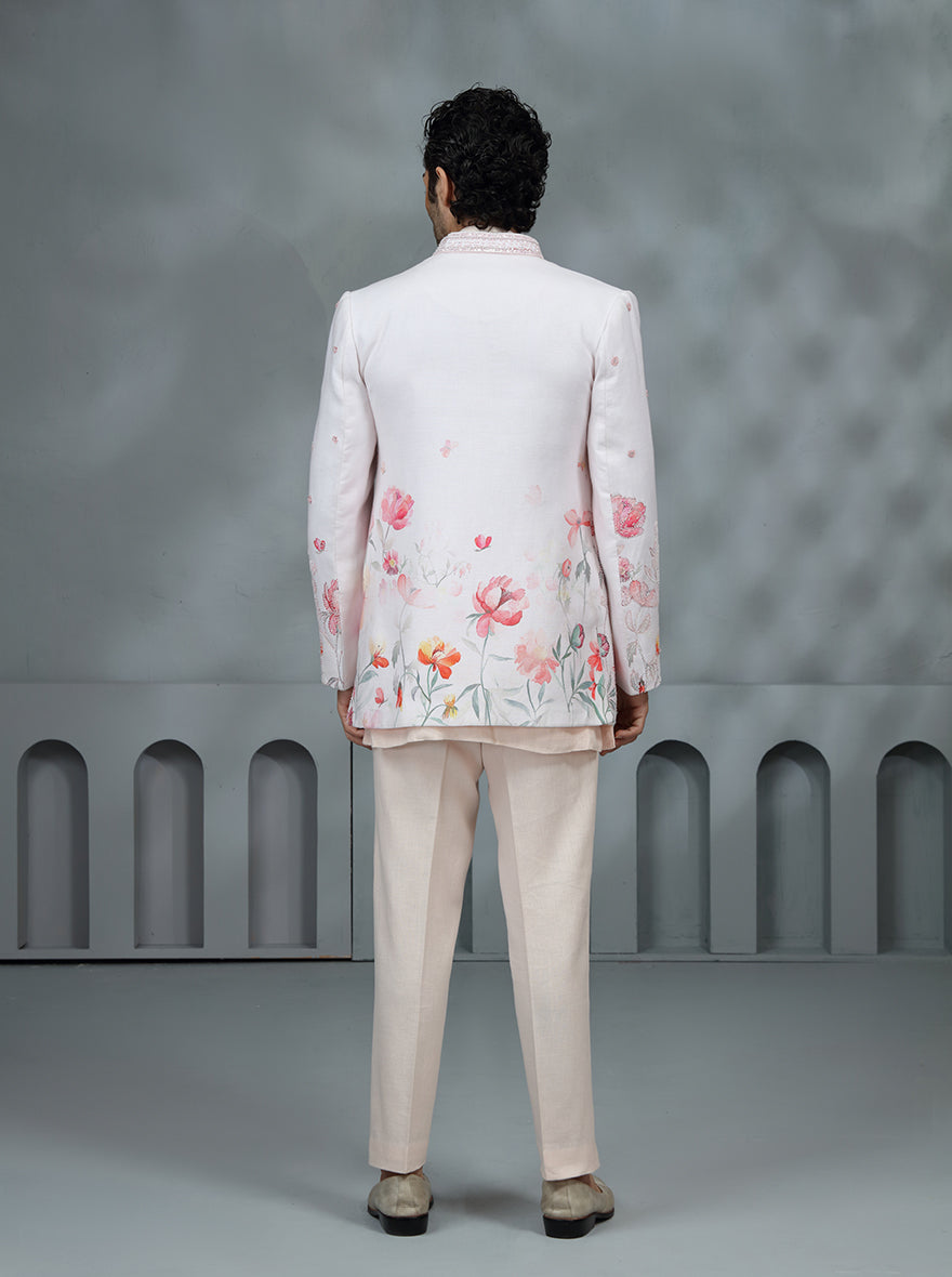 Pink Printed Indowestern | TULA