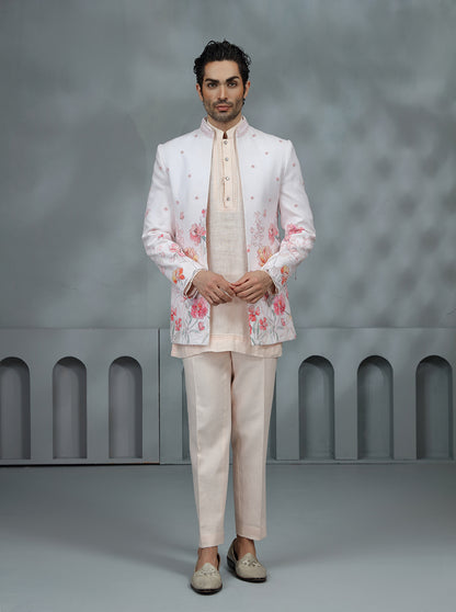 Pink Printed Indowestern | TULA