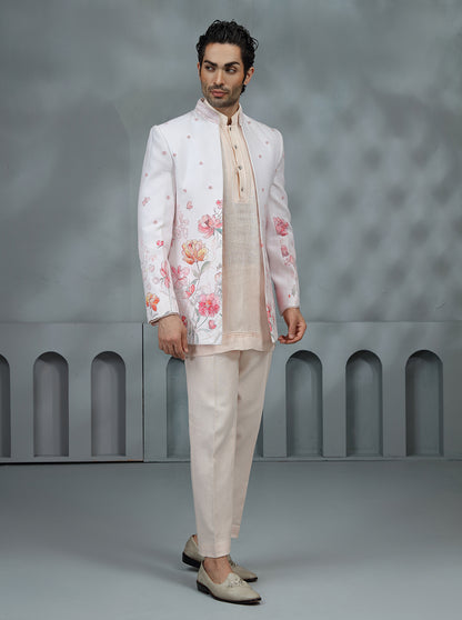 Pink Printed Indowestern | TULA