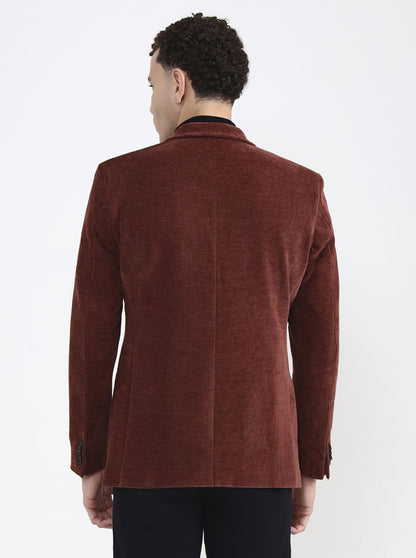 Brown Solid Regular Fit Blazer | JB X JB