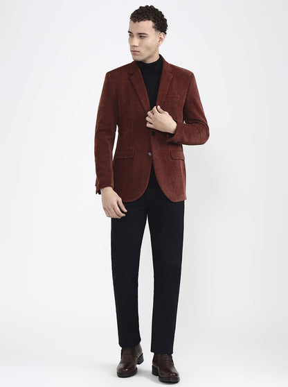 Brown Solid Regular Fit Blazer | JB X JB
