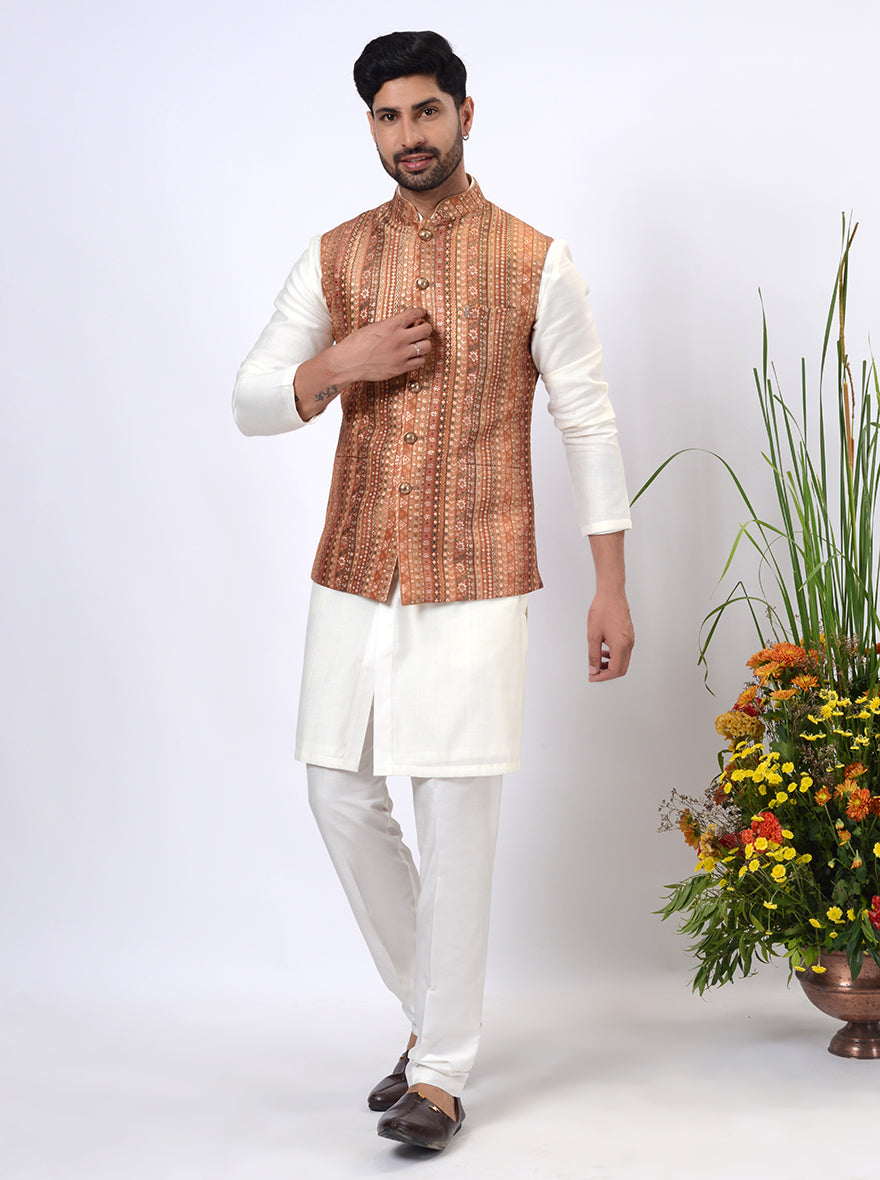 Golden Bandhgala Jacket | Azania