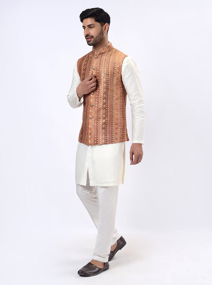 Golden Bandhgala Jacket | Azania