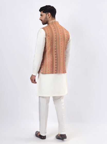 Golden Bandhgala Jacket | Azania