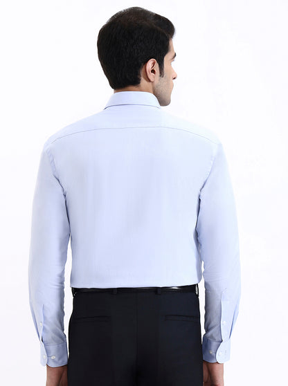 Sky Blue Solid Slim Fit Formal Shirt | Metal