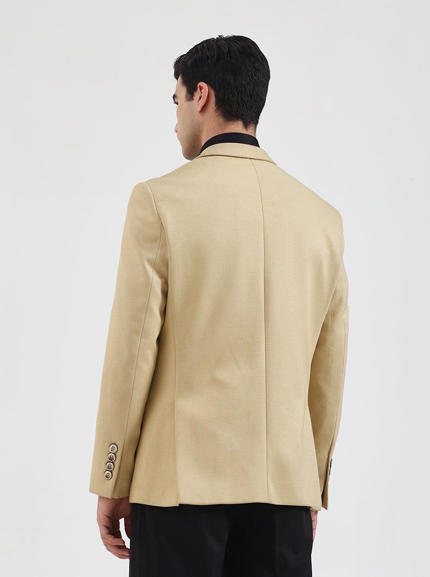 Yellow Solid Regular Fit Blazer | JB Studio