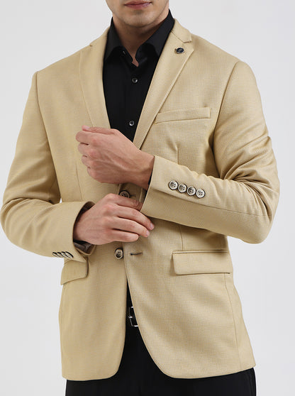 Yellow Solid Regular Fit Blazer | JB Studio