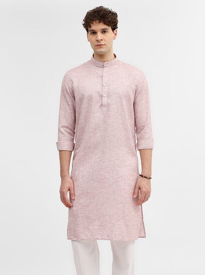 Pink Solid Modi Kurta | JadeBlue
