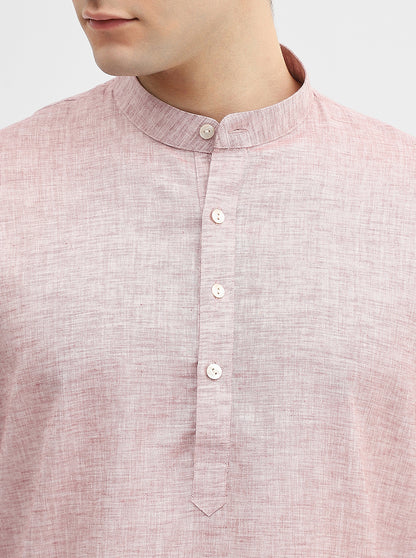 Pink Solid Modi Kurta | JadeBlue