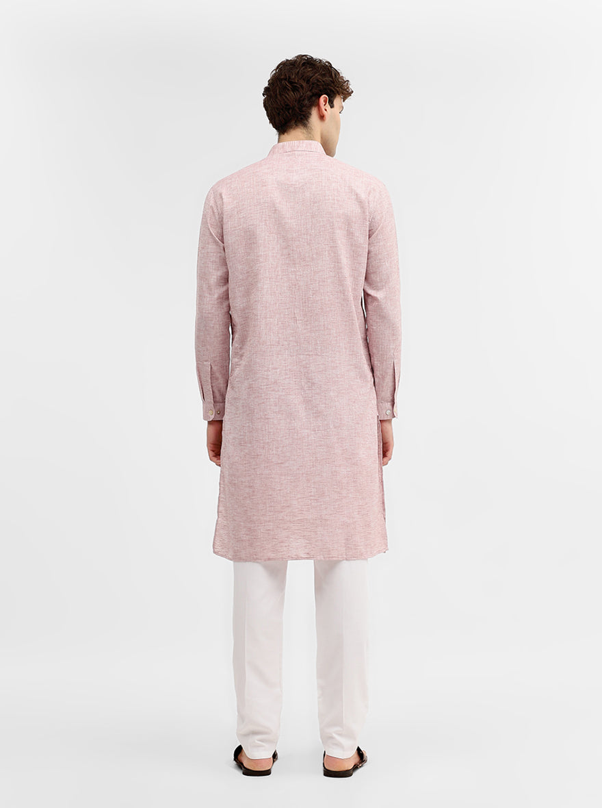 Pink Solid Modi Kurta | JadeBlue