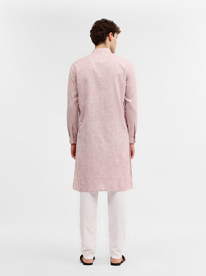 Pink Solid Modi Kurta | JadeBlue
