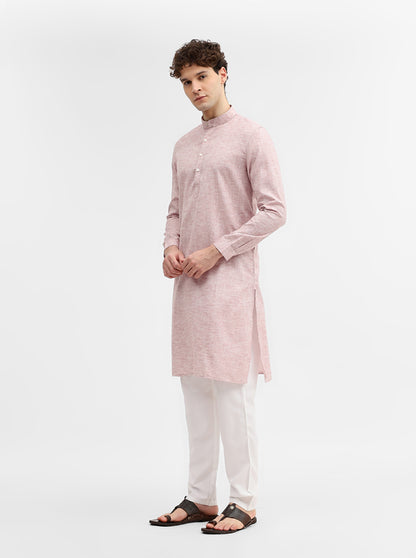 Pink Solid Modi Kurta | JadeBlue