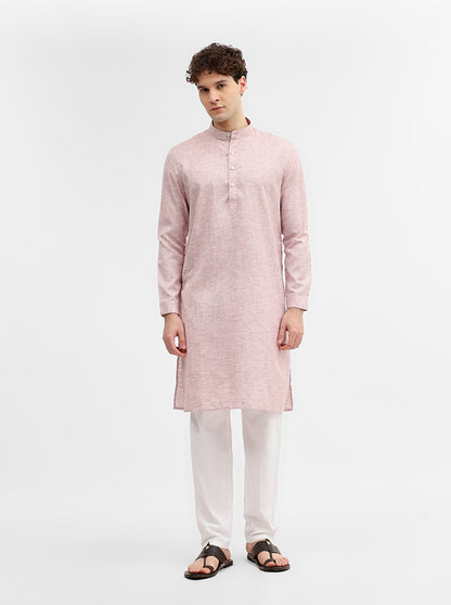 Pink Solid Modi Kurta | JadeBlue