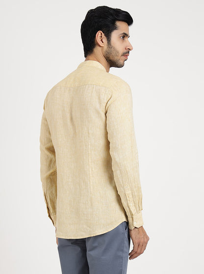 Light Yellow Solid Slim Fit Casual Shirt | JadeBlue