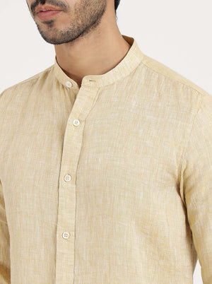 Light Yellow Solid Slim Fit Casual Shirt | JadeBlue