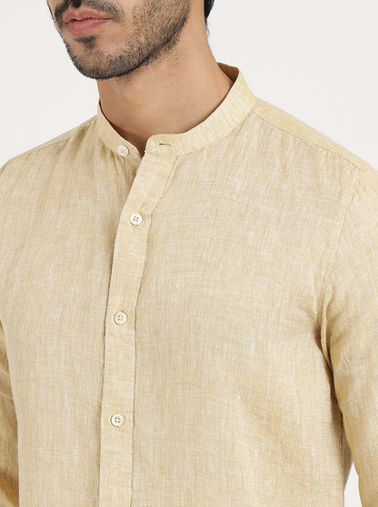 Light Yellow Solid Slim Fit Casual Shirt | JadeBlue