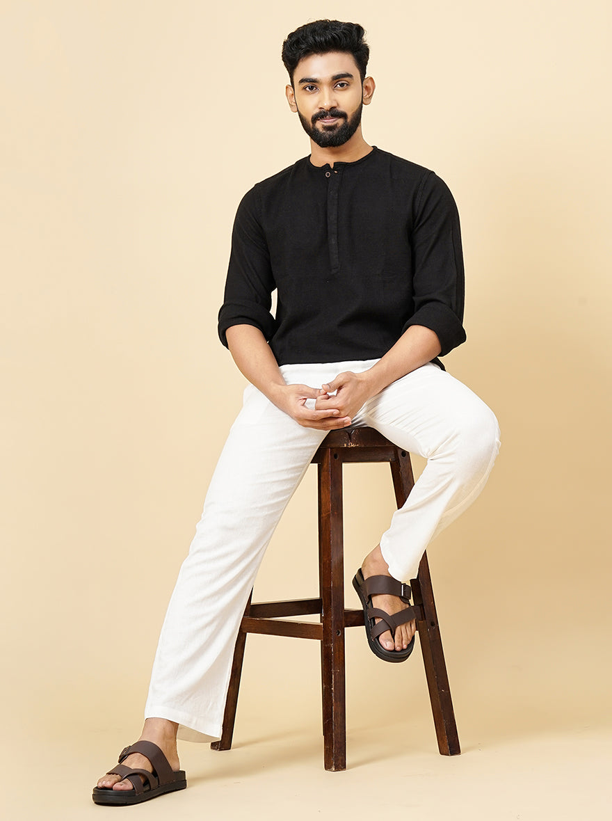 Black Solid Slim Fit Casual Shirt | JadeBlue