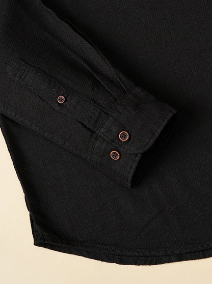 Black Solid Slim Fit Casual Shirt | JadeBlue