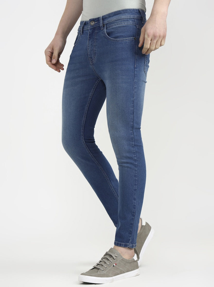 Blue Solid Urban Fit Jeans | Greenfibre