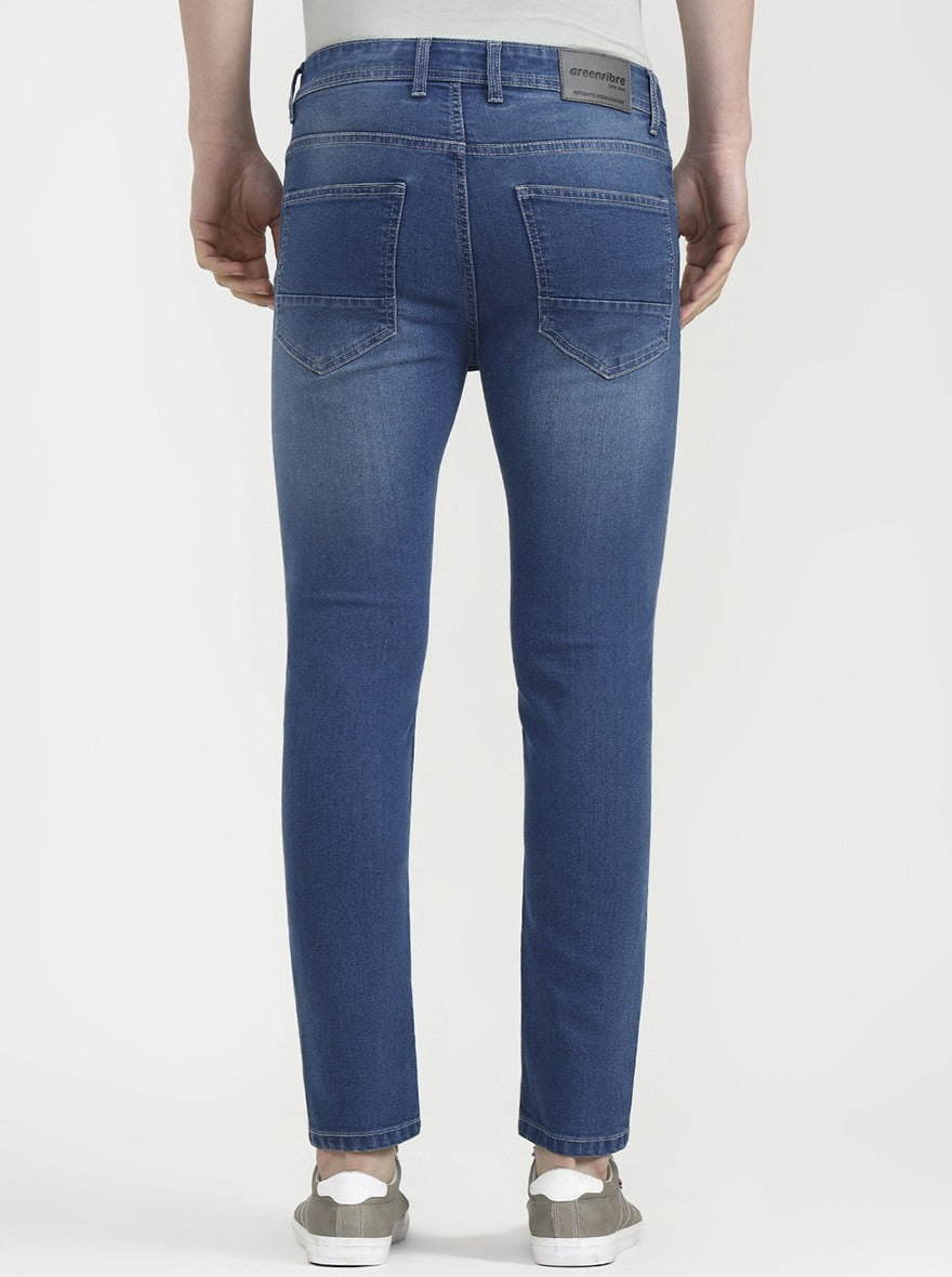 Blue Solid Urban Fit Jeans | Greenfibre