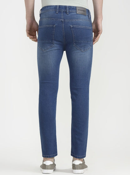 Blue Solid Urban Fit Jeans | Greenfibre