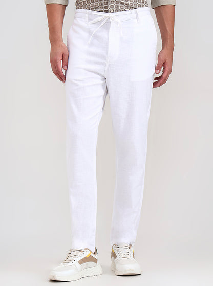 White Solid Regular Fit Track Pant | JadeBlue
