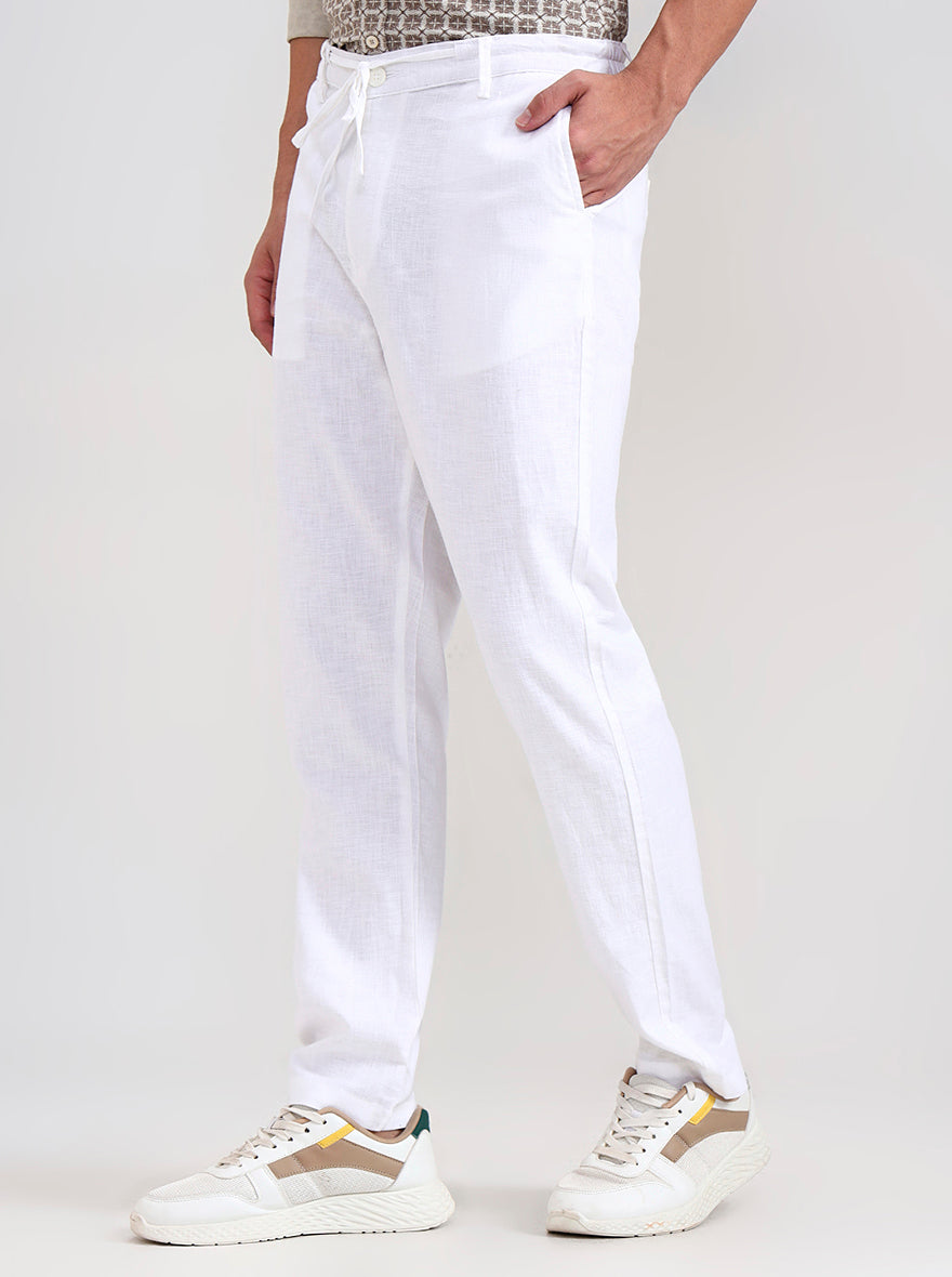 White Solid Regular Fit Track Pant | JadeBlue
